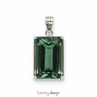 Tourmaline pendant with silver ( different colors )